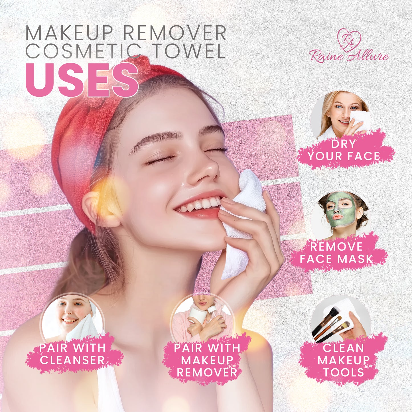 Raine Allure Makeup Remover Cosmetic Towels